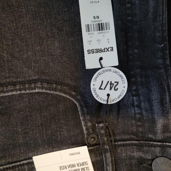 Express Slim Ankle Super High Rise Black Jeans - Picture 5 of 5